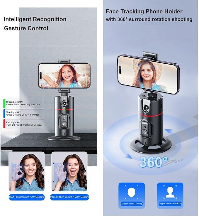 Auto Face Tracking Tripod | حامل هاتف ذكي مع تتبع تلقائي